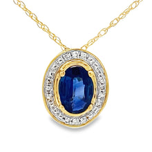 将图片加载到图库查看器，Sapphire Diamond Fashion Pendants 10KT Yellow Gold
