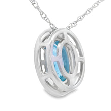 Load image into Gallery viewer, Blue Topaz Diamond Fashion Pendants 10KT White Gold
