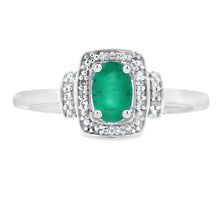 将图片加载到图库查看器，.45ct Emerald Diamond Ring 10KT White Gold
