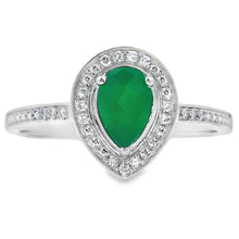 Load image into Gallery viewer, .55ct Chalcedony Diamond Ring 10KT White Gold
