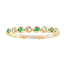 将图片加载到图库查看器，Emerald Diamond stackable band set 14KT Yellow Gold
