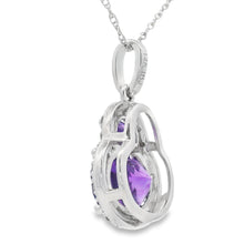 Load image into Gallery viewer, Amethyst Diamond Fashion Pendants 14KT White Gold
