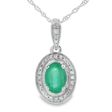 将图片加载到图库查看器，.46ct Emerald Diamond Fashion Pendants 10KT White Gold
