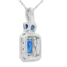 Load image into Gallery viewer, .84ct Sapphire Diamond Fashion Pendants 14KT White Gold
