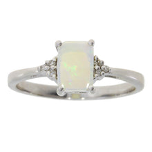 Load image into Gallery viewer, Genuine .02ct Opal Diamond Ring 10KT White Gold

