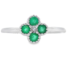 将图片加载到图库查看器，.15ct Emerald Diamond Ring 10KT White Gold
