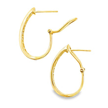 Load image into Gallery viewer, 1.00ct Diamond Hoop Earrings 14KT Yellow Gold
