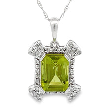 Load image into Gallery viewer, 1.87ct Peridot Diamond Fashion Pendants 10KT White Gold

