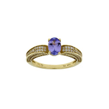 Load image into Gallery viewer, 1.45ct Tanzanite Diamond Eng Only 14KT Yellow Gold
