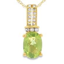 将图片加载到图库查看器，.37ct Peridot Diamond Fashion Pendants 10KT Yellow Gold
