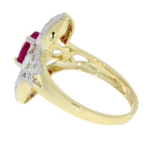 将图片加载到图库查看器，1.05ct Ruby Diamond Ring 10KT Yellow Gold

