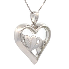 Load image into Gallery viewer, .02ct Diamond Heart Love Pendant Sterling Silver
