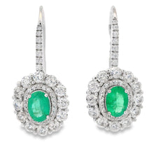 将图片加载到图库查看器，5.28ct Emerald Zircon Dangle Earrings Sterling Silver
