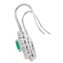 将图片加载到图库查看器，5.28ct Emerald Zircon Dangle Earrings Sterling Silver
