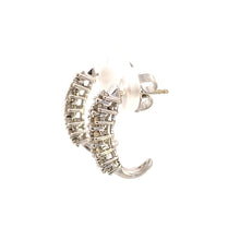 Load image into Gallery viewer, 1.09ct Diamond Diamond Hoop Earrings 14KT White Gold
