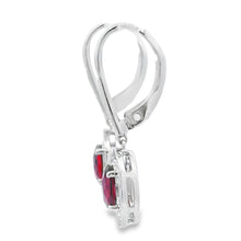 Load image into Gallery viewer, 1.41ct Garnet Diamond Dangle Earrings 10KT White Gold

