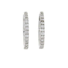Load image into Gallery viewer, Genuine .51ct Diamond Hoop Earrings 14KT White Gold
