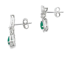 将图片加载到图库查看器，Chalcedony Diamond Dangle Earrings 10KT White Gold
