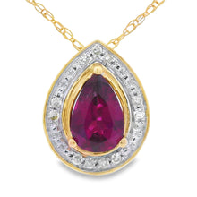 Load image into Gallery viewer, .52ct Garnet Diamond Fashion Pendants 10KT Yellow Gold

