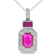 将图片加载到图库查看器，.82ct Ruby Diamond Fashion Pendants 14KT White Gold

