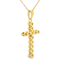 Load image into Gallery viewer, .12ct Diamond Cross Religious Pendant 14KT Yellow Gold

