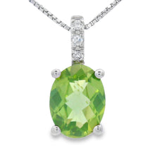 Load image into Gallery viewer, 1.34ct Peridot Diamond Fashion Pendants 10KT White Gold
