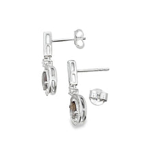 Load image into Gallery viewer, .88ct Quartz Diamond Dangle Earrings 10KT White Gold
