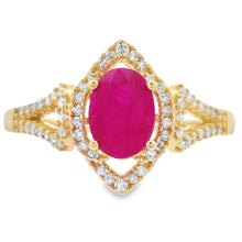Load image into Gallery viewer, 1.26ct Ruby Diamond Ring 14KT Yellow Gold
