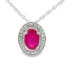 Load image into Gallery viewer, .63ct Ruby Diamond Fashion Pendants 10KT White Gold
