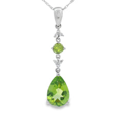 Load image into Gallery viewer, 2.35ct Peridot Diamond Fashion Pendants 10KT White Gold
