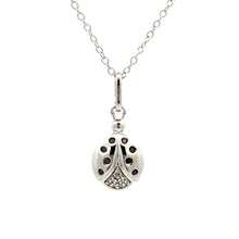 将图片加载到图库查看器，.08ct Black Diamond Animal Pendant Sterling Silver
