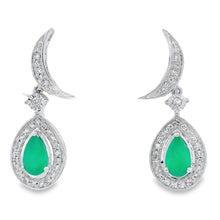 将图片加载到图库查看器，Chalcedony Diamond Dangle Earrings 10KT White Gold

