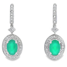 将图片加载到图库查看器，Chalcedony Diamond Dangle Earrings 10KT White Gold
