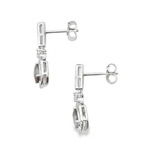 Load image into Gallery viewer, .84ct Quartz Diamond Dangle Earrings 10KT White Gold
