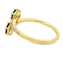 将图片加载到图库查看器，.61ct Sapphire Diamond Ring 14KT Yellow Gold
