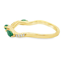 将图片加载到图库查看器，Emerald Diamond stackable band set 14KT Yellow Gold
