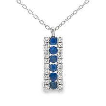 Load image into Gallery viewer, .30ct Sapphire Diamond Fashion Pendants 14KT White Gold
