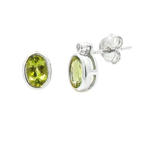 将图片加载到图库查看器，1.23ct Peridot Diamond Stud Earrings 10KT White Gold
