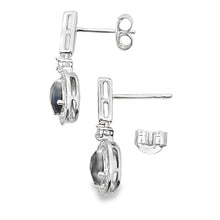 Load image into Gallery viewer, 1.06ct Onyx Diamond Dangle Earrings 10KT White Gold
