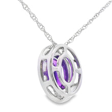 Load image into Gallery viewer, .49ct Amethyst Diamond Fashion Pendants 10KT White Gold

