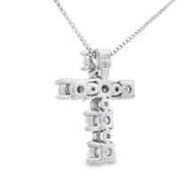 将图片加载到图库查看器，Opal Diamond Cross Religious Pendant 10KT White Gold
