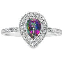 Load image into Gallery viewer, .50ct Mystic Fire Topaz Diamond Ring 10KT White Gold
