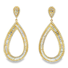 Load image into Gallery viewer, 8.65ct Diamond Dangle Earrings 18KT Yellow Gold
