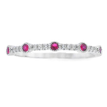 Load image into Gallery viewer, .16ct Ruby Diamond stackable band set 14KT White Gold
