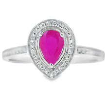 Load image into Gallery viewer, .54ct Ruby Diamond Ring 10KT White Gold
