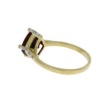 将图片加载到图库查看器，1.25ct Garnet Diamond Ring 10KT Yellow Gold
