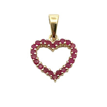 Load image into Gallery viewer, Genuine .37ct Ruby Heart Love Pendant 10KT Yellow Gold
