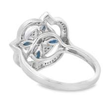 将图片加载到图库查看器，.88ct Sapphire Diamond Ring 14KT White Gold
