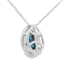 Load image into Gallery viewer, .54ct Sapphire Diamond Fashion Pendants 10KT White Gold
