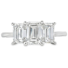 将图片加载到图库查看器，2.00ct Lab Grown Diamond 3 Stone Ring 14KT White Gold
